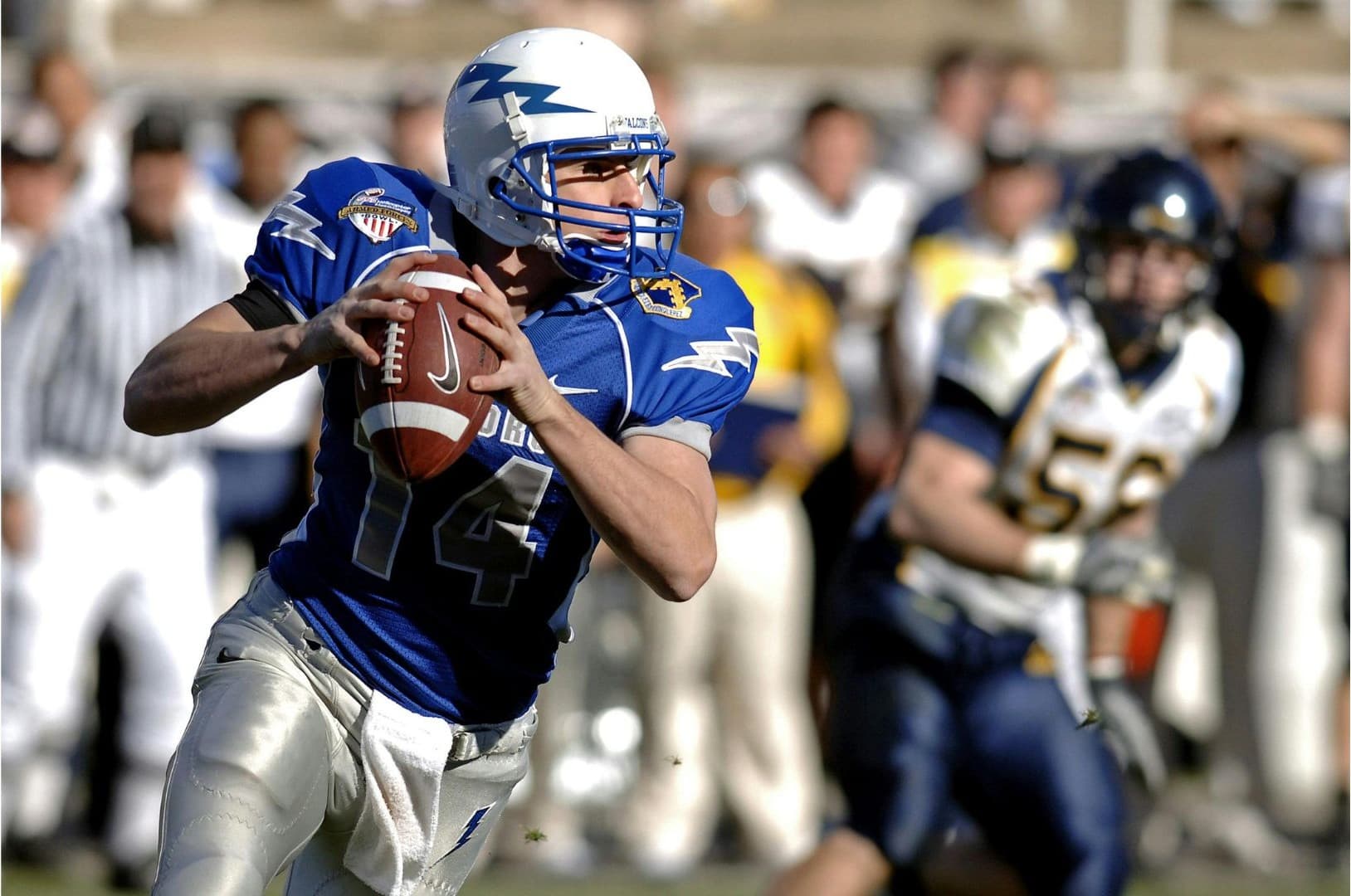Student-athlete competing on the field